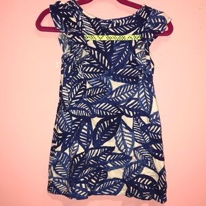 Cat & Jack Indigo Leaf Printed Dress Size 3